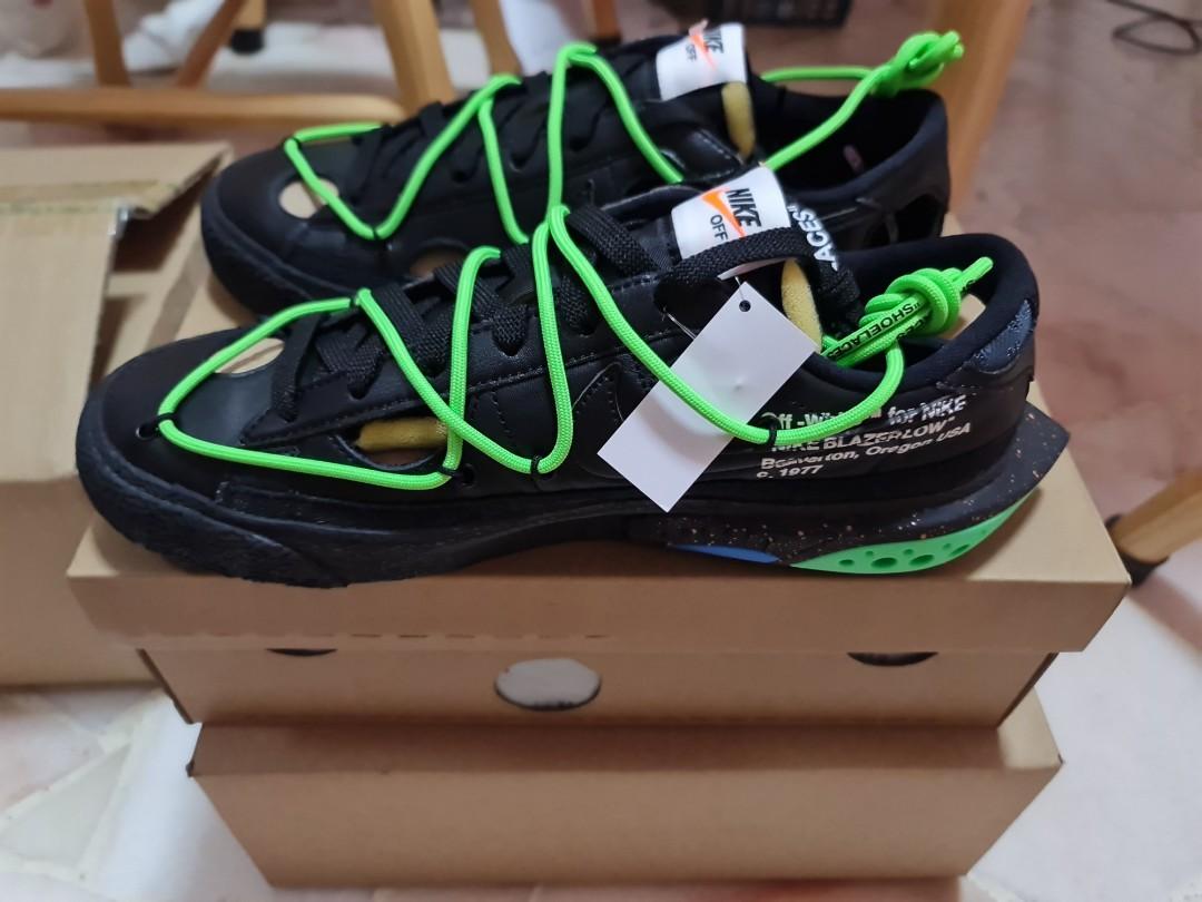 NIKE Blazer Low 77 Off White Black Electro Green Men s Fashion