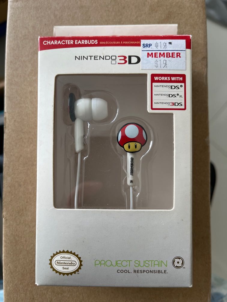Nintendo 3DS Earbuds SuperMario, Audio, Earphones on Carousell