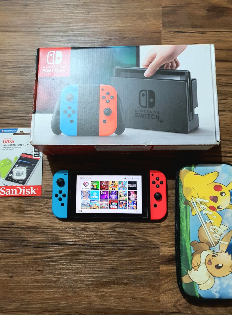 Nintendo switch Unpatched jalibreak 128GB complete set, Video Gaming