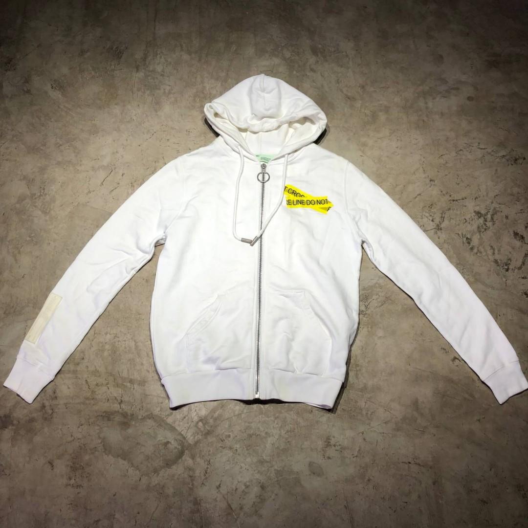 Off white firetape hoodie white new arrivals