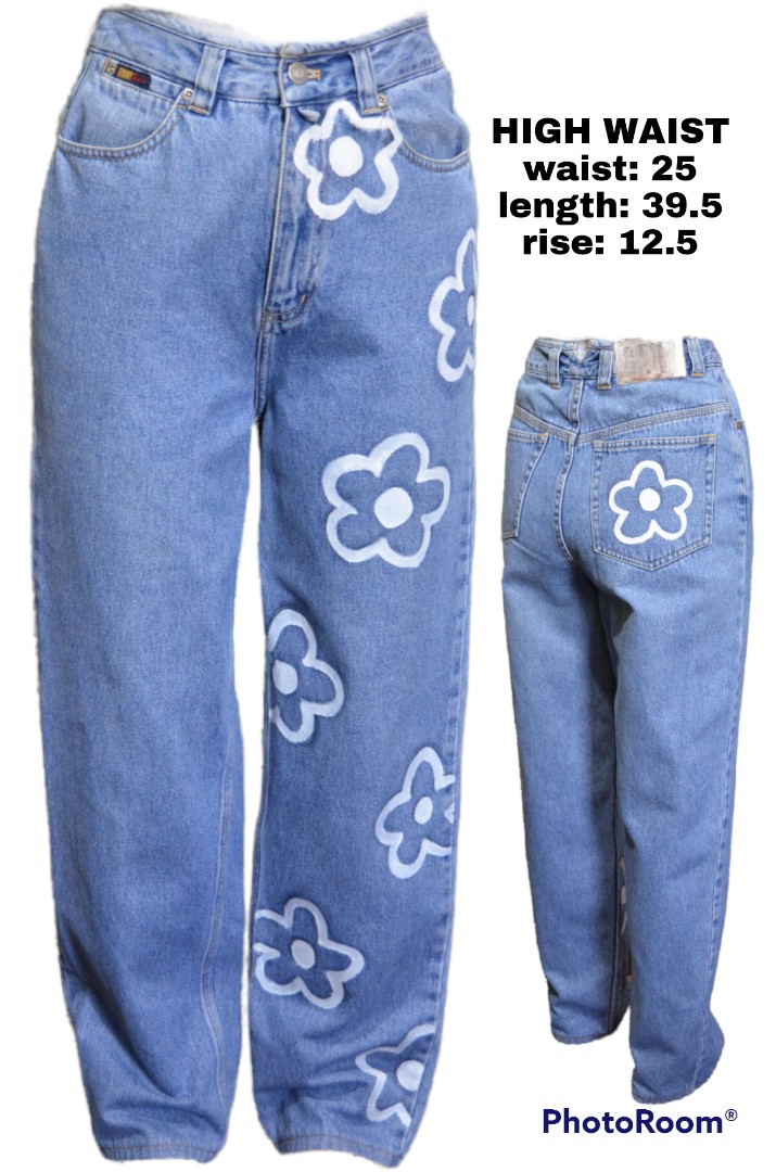 painted flower pants