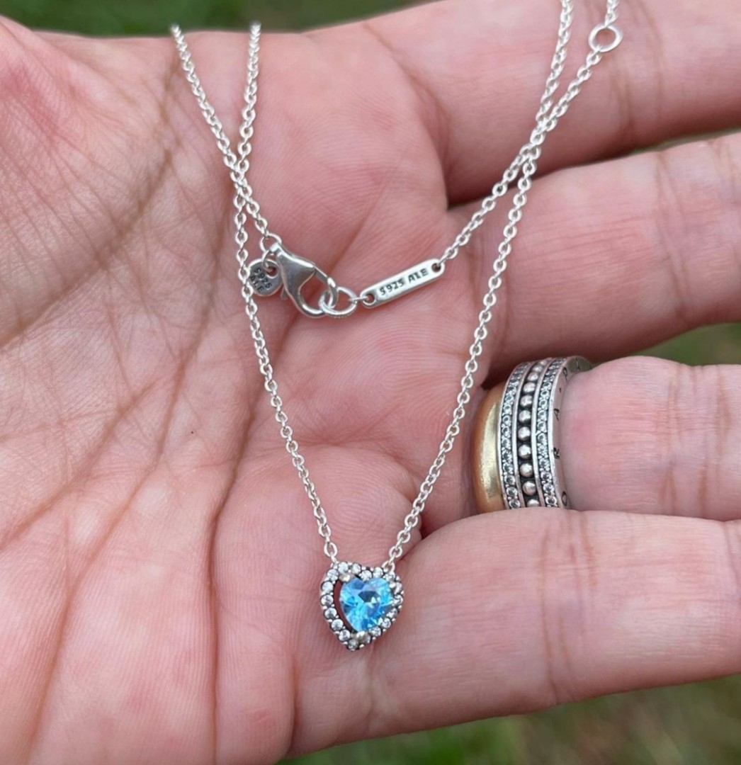 Pandora blue on sale heart necklace