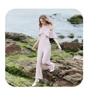 Pink cold on sale shoulder jumpsuit