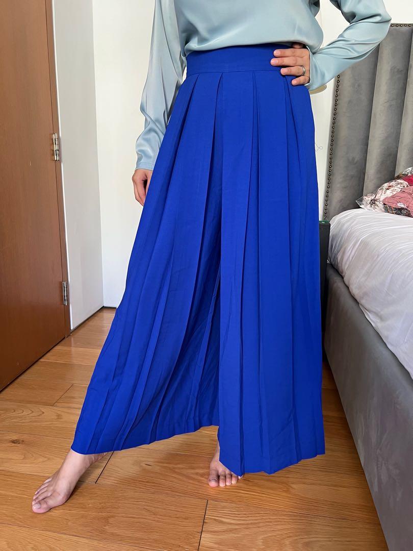 Pleated royal blue pants, Women's Fashion, Bottoms, Other Bottoms