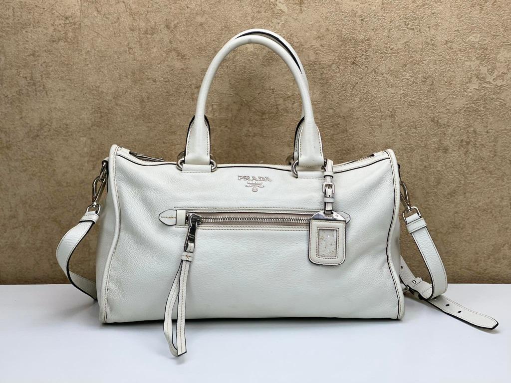 PRADA BL0805 VITELLO PHENIX LEATHER ZIP TOTE BAG, Luxury, Bags 売れ筋がひ! PRADA VIT.PHENIX ARGILLA【BL0805】 ハンドバッグ