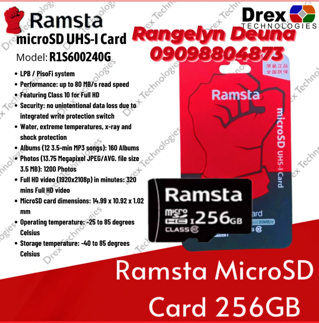 RAMSTA MICRO SD CARD 16GB 32GB 64GB 128GB 256GB Mobile Phones