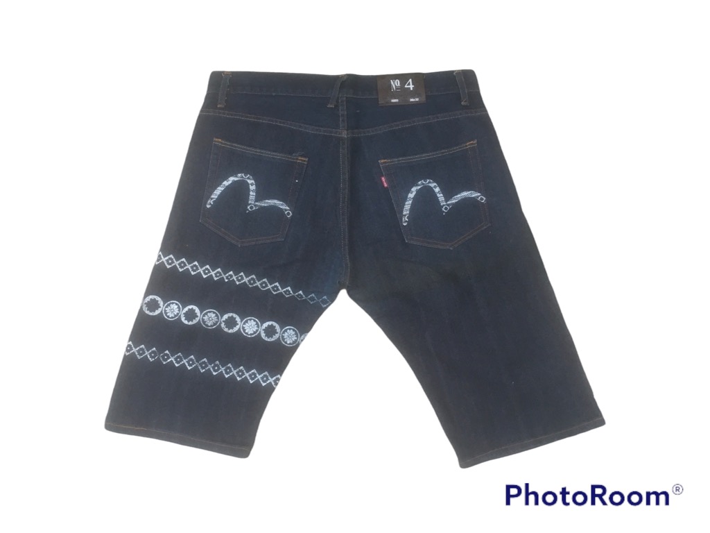 Rare EVISU Lot 0005 Jeans Denim Short Pants, Men's Fashion