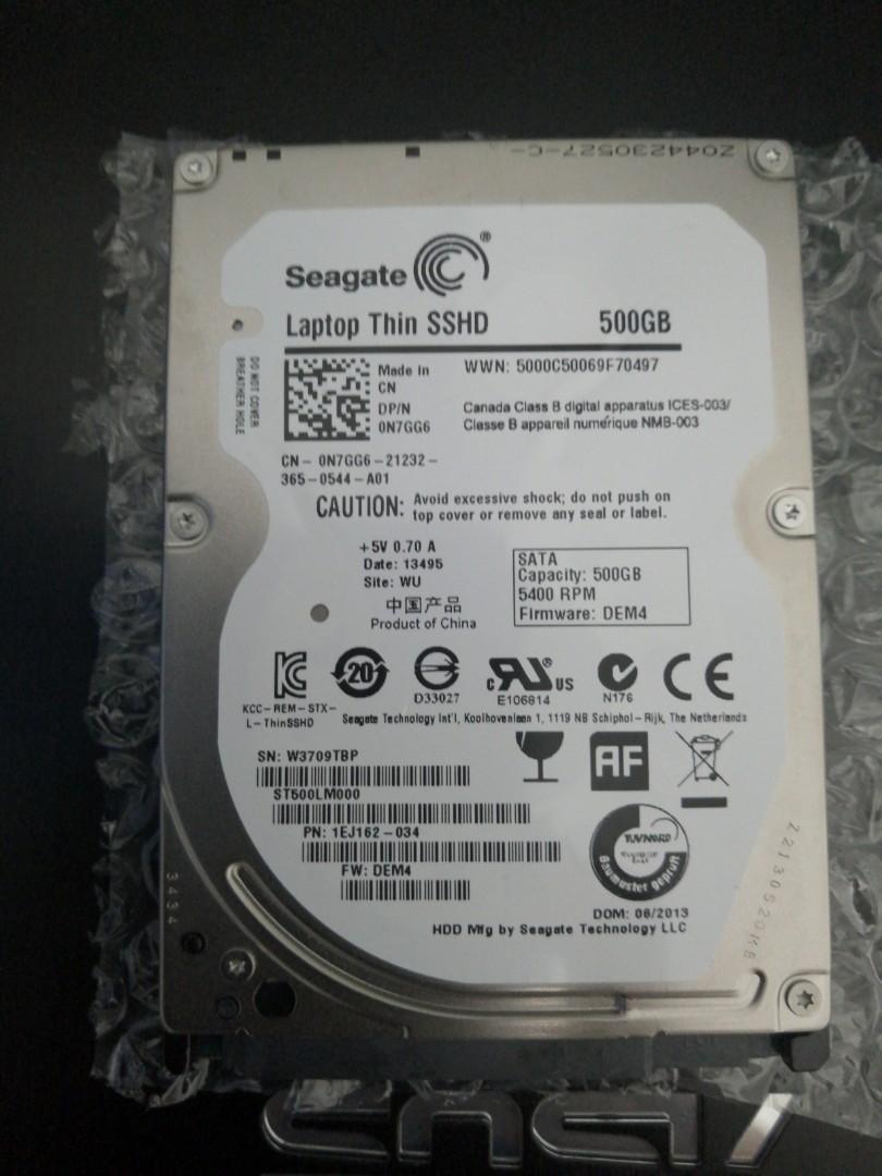 SEAGATE LAPTOP THIN SSHD 500GB, Computers & Tech, Parts & Accessories ...
