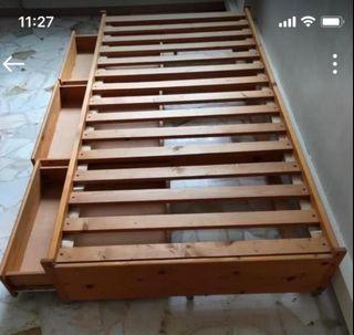 Single wooden bed frame
