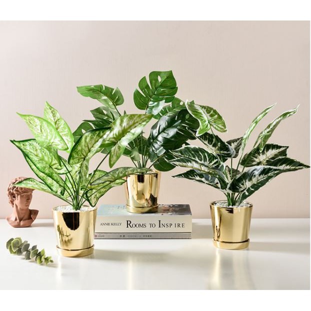 Small Potted Artificial Table Plants, Mini Fake Rosemary Plant Faux Flower Houseplants for Home