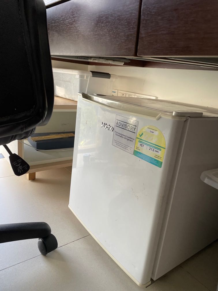 Small refrigerator. Fits under desk for office and small spaces, TV