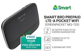 Smart Prepaid LTE Advanced Pocket WiFi GreenPacket MQ 725
