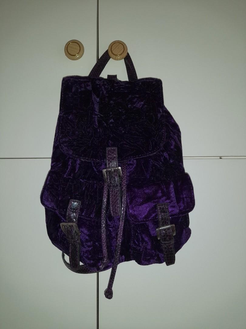 Steve Madden velvet backpack Women s Fashion Bags Wallets