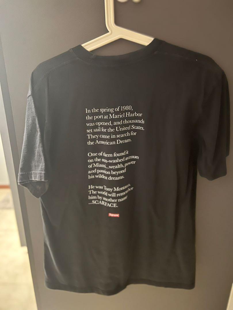 Supreme Scarface Split Tee Black Men s Fashion Tops Sets Tshirts Polo Shirts on Carousell