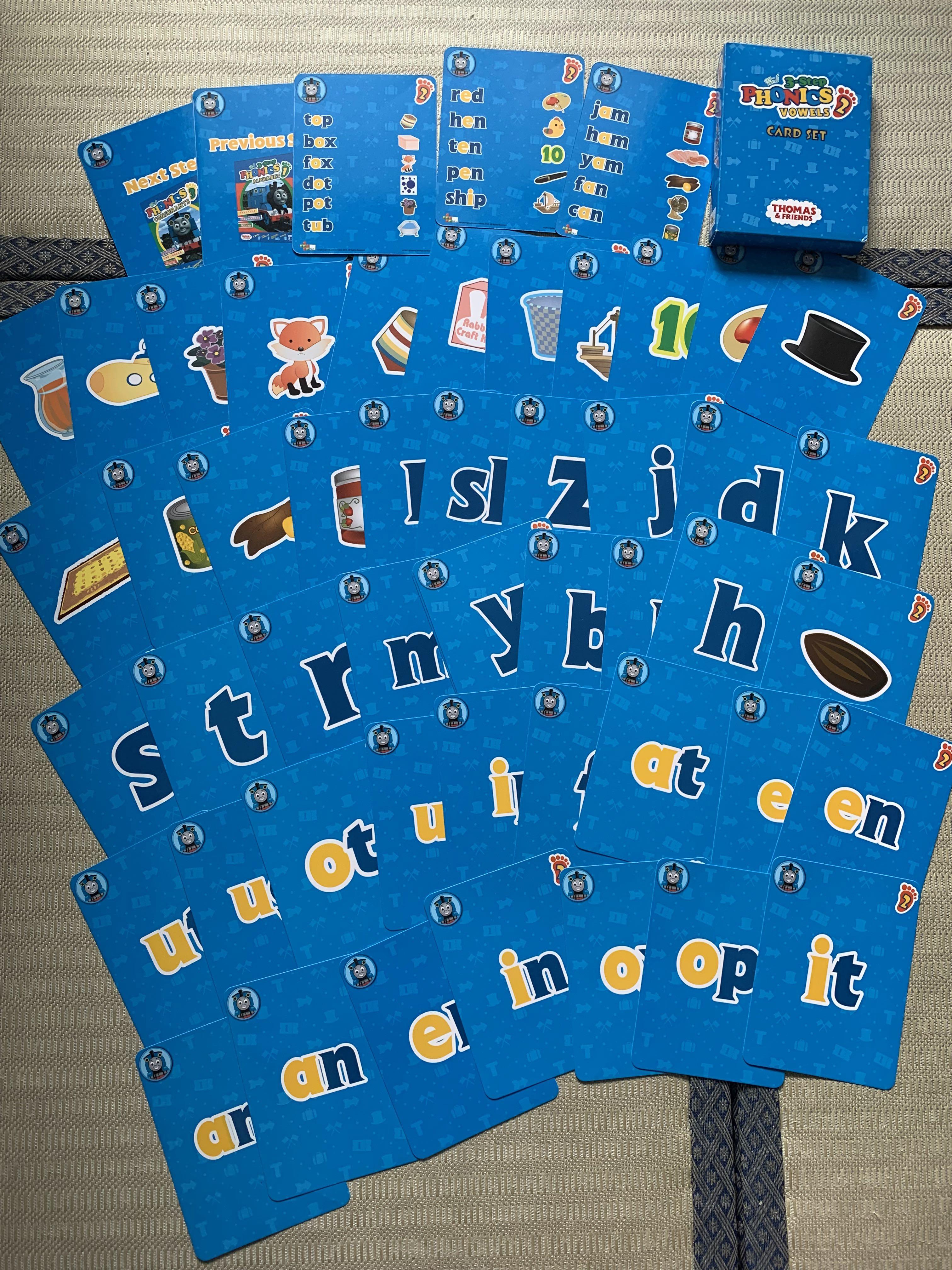 Thomas & Friends 3 step Phonics card set, 興趣及遊戲, 書本 & 文具, 小朋友書 Carousell