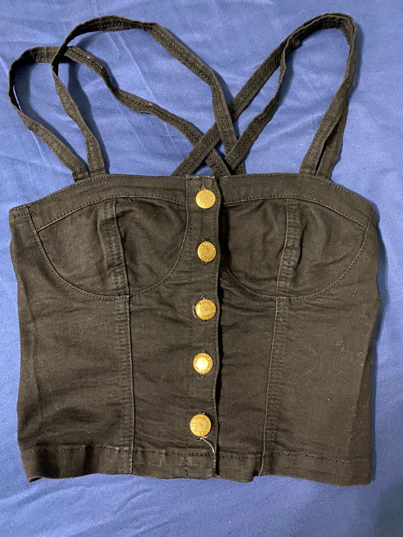 Topshop denim corset, Women's Fashion 