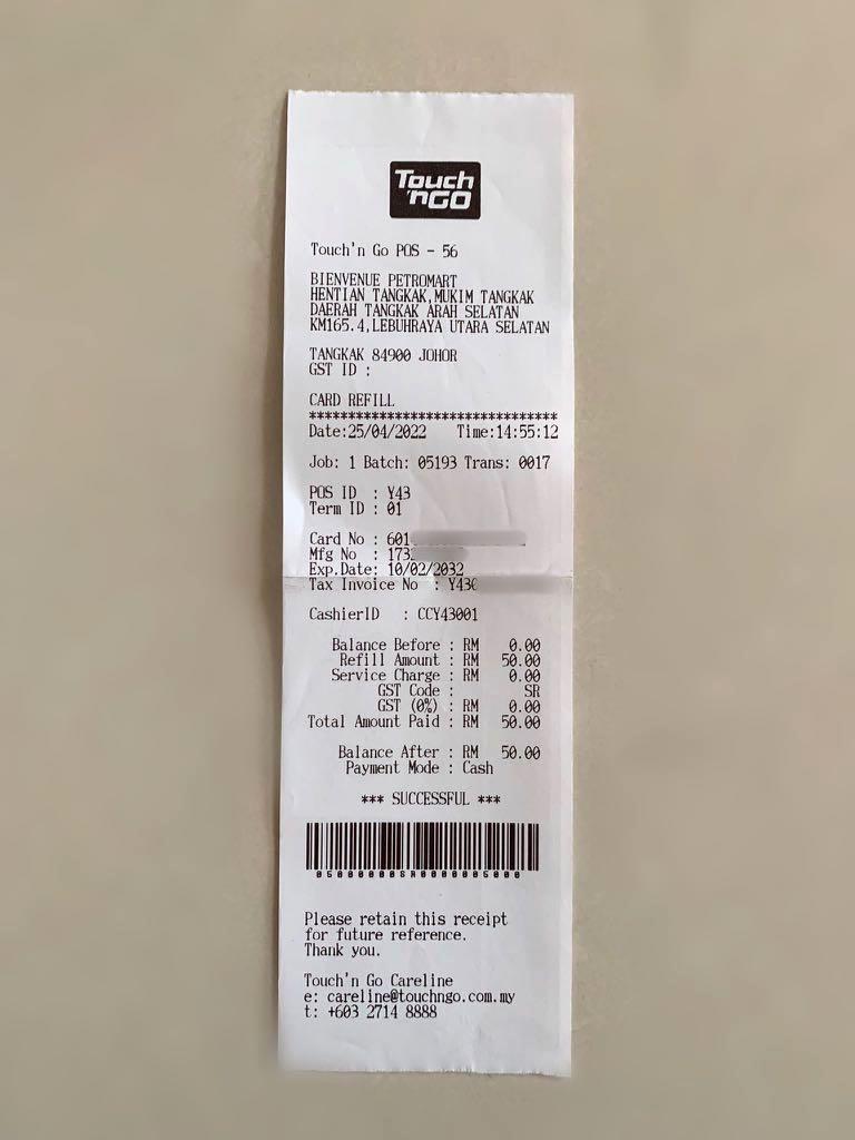 Touch and go card top up value 50 malaysia card pass card driving