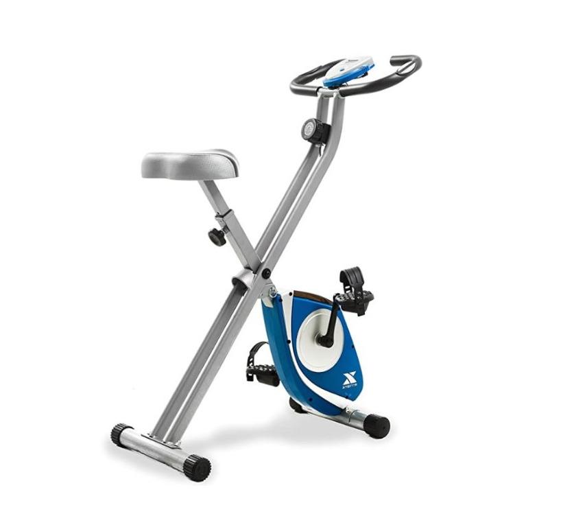 TP XTERRA Fitness FB150 Folding Exercise Bike Silver 31.5L x 18W