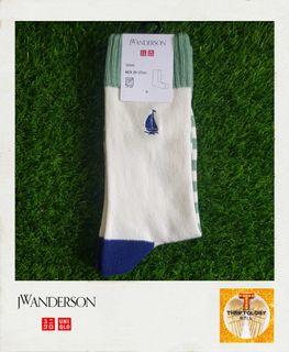 Uniqlo X JW Anderson Men's Socks [ Navy/Olive Green ] [ 25- 27 cm ]