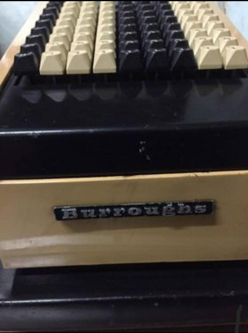 Vintage Burroughs hand crank manual check writer, Hobbies & Toys