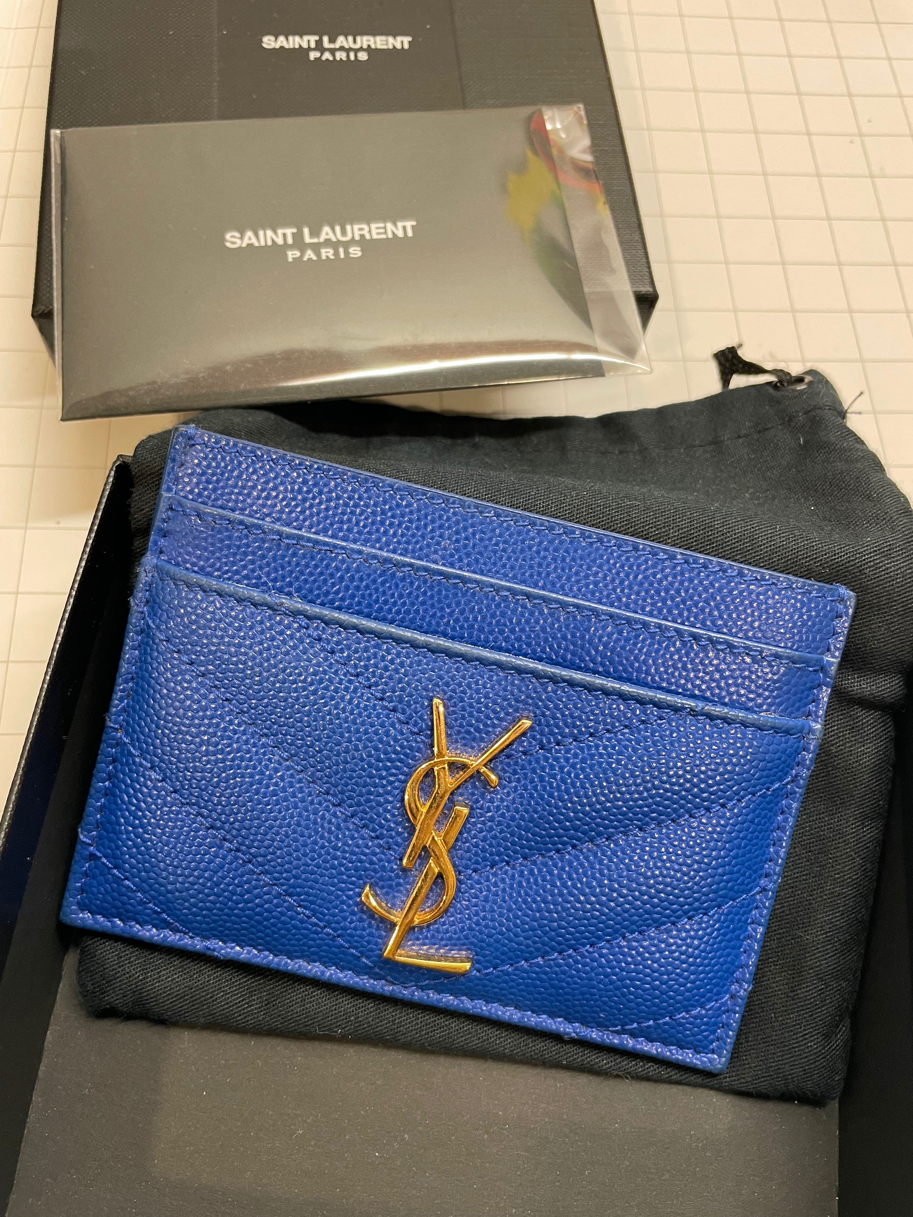 Blue ysl card best sale holder