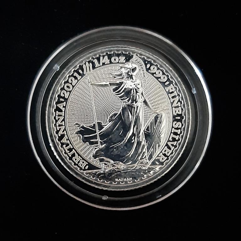 1/4oz BRITANNIA 99.9 FINE SILVER COIN 2021 (Category: Currency) located in Quezon City. Submitted by ELDORADO63 (Listing ID 1157595921, Image 1). Description: 1/4oz BRITANNIA 99.9 FINE SILVER COIN 2021 plus Shipping Fee.