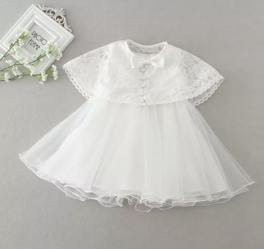 2pc set Baby Girl Formal White Dress Babies Kids Babies Kids