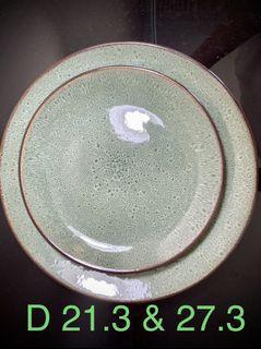 ($8.8 per set) Brand New The Threshold Belmont Green Stoneware (like Imperial Jade Porcelain) Dinner & Side Plates