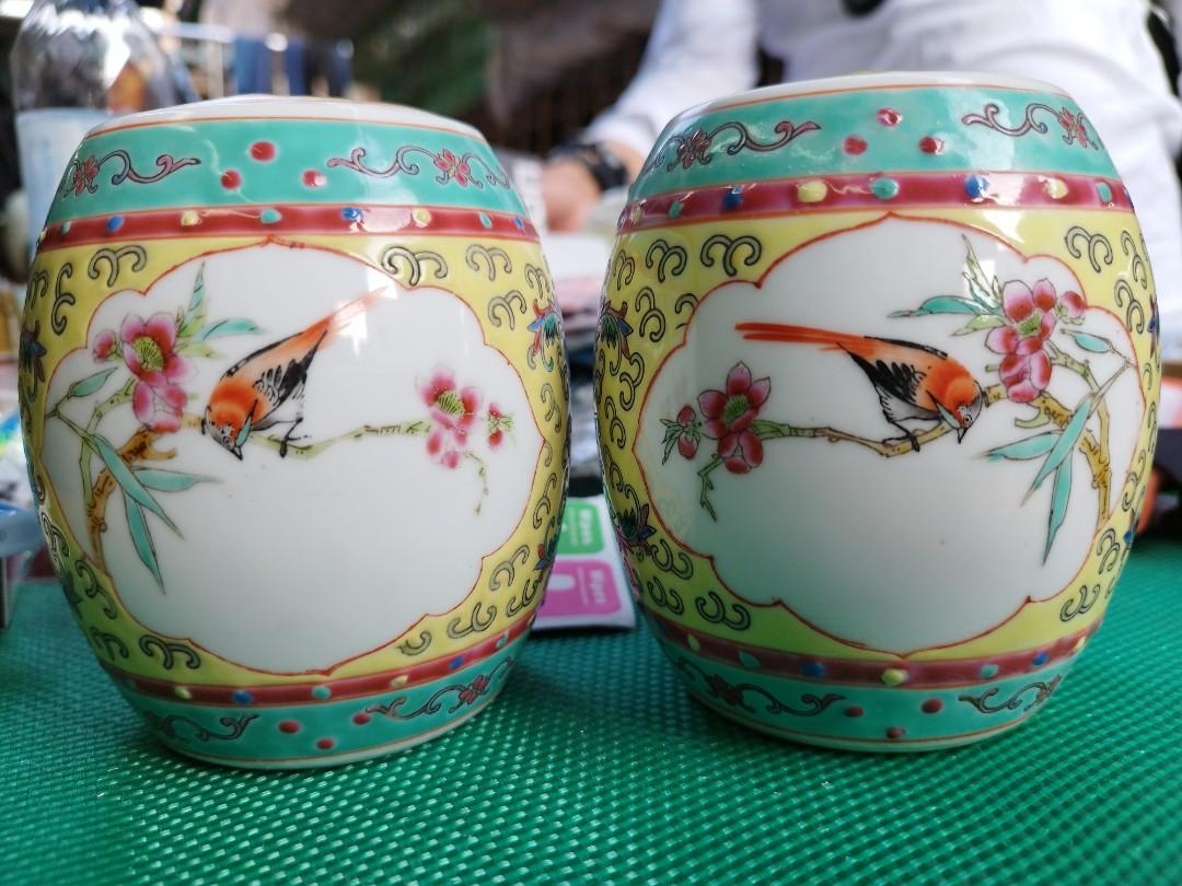 清時代 粉彩 茶葉罐