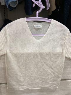 正韓杏色毛巾布短版上衣