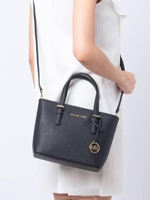 MK Jet Set Travel XS Convetible Top Zip Tote in Black Luxury