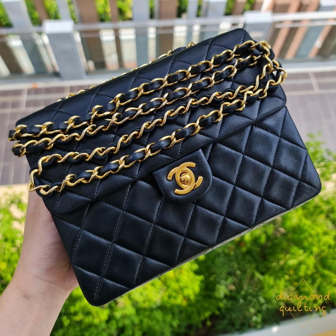 🖤 [SOLD ON IG] VINTAGE CHANEL CLASSIC MINI SQUARE 20CM FLAP BAG BLACK  LAMBSKIN 24K GHW GOLD HARDWARE / cf 17cm caviar single chain, Luxury, Bags  & Wallets on Carousell