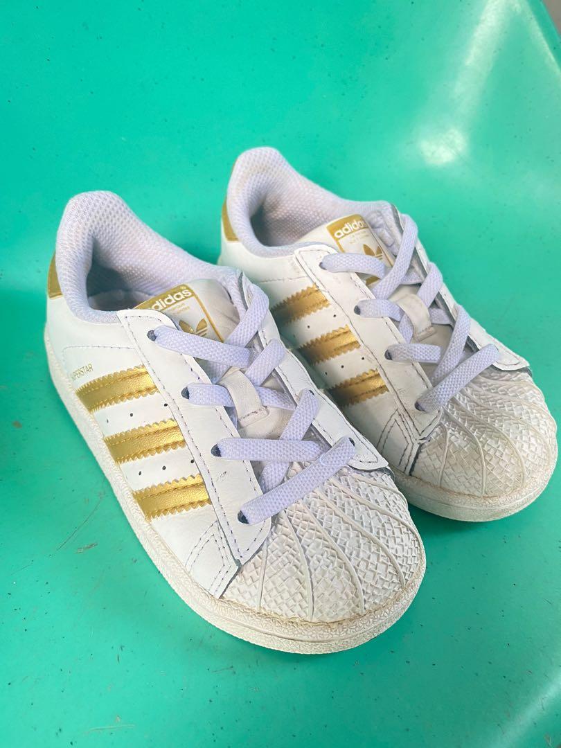 Adidas Superstar White Gold Sneakers Shoes For Baby Boy Girl Toddler Kid  Babies, Babies & Kids, Babies & Kids Fashion On Carousell