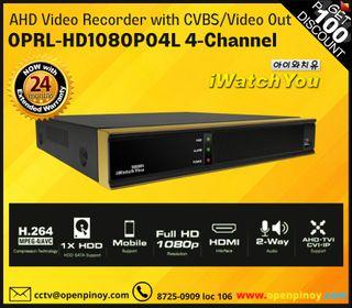 AHD Digital Video Recorder OPRL-HD1080P04L 4-Channel with High Quality Resolution Support