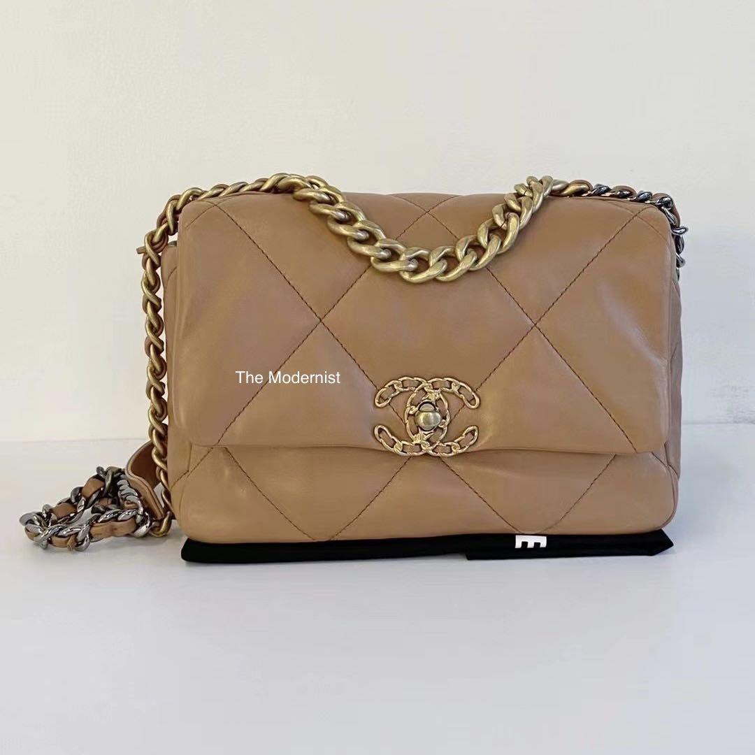 Authentic Chanel Small 19 Bag Caramel Brown, Luxury, Bags & Wallets on  Carousell