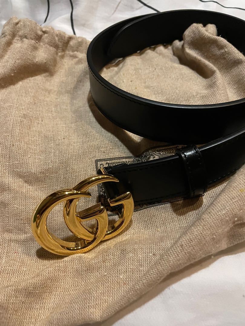 GG Marmont leather belt with shiny buckle Women's Fashion