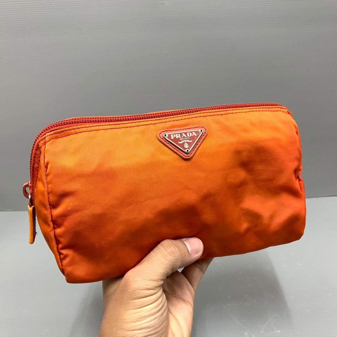 Orange prada discount nylon bag