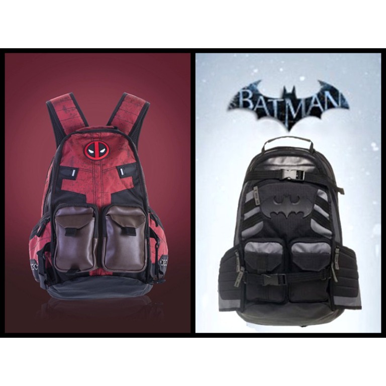 Backpack Deadpool Batman Marvel & DC Comics Super Hero Movie School ...