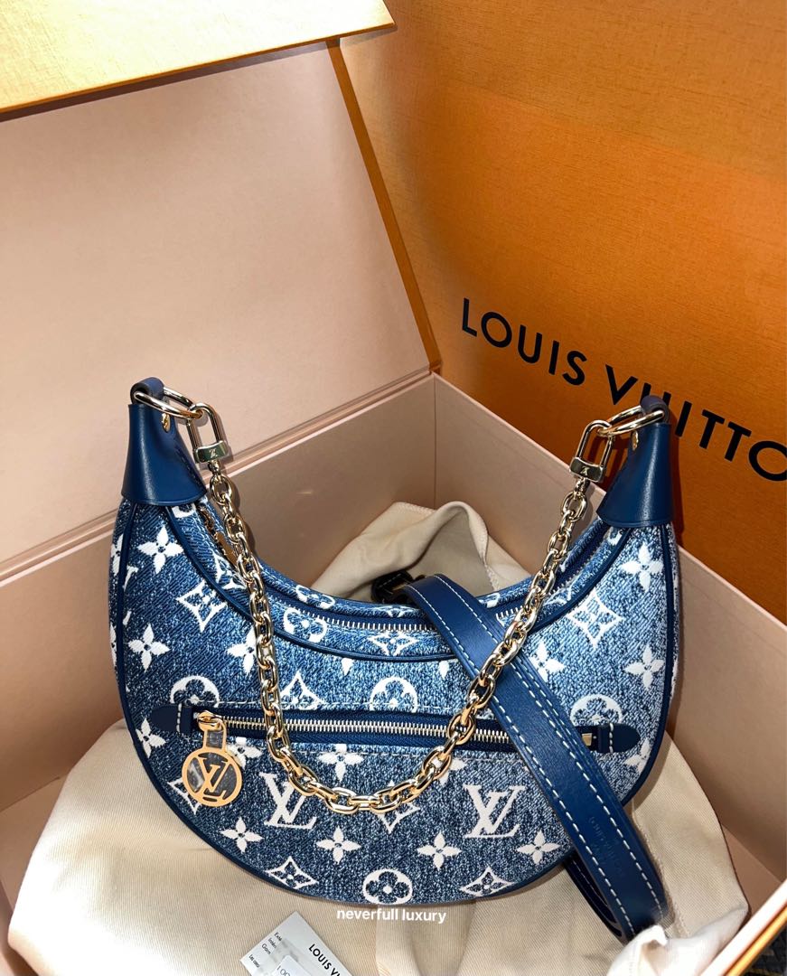 NEW Louis Vuitton Denim Loop Bag Blue/White M81166 with box, tag and  receipt