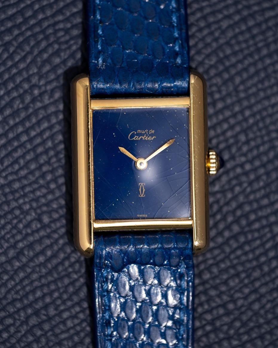 Cartier Tank Must de Blue Lapis dial ref 3 for LADIES Luxury