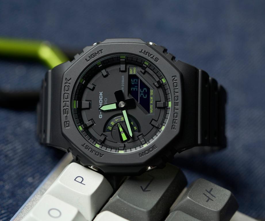 Casio g shock black and green discount