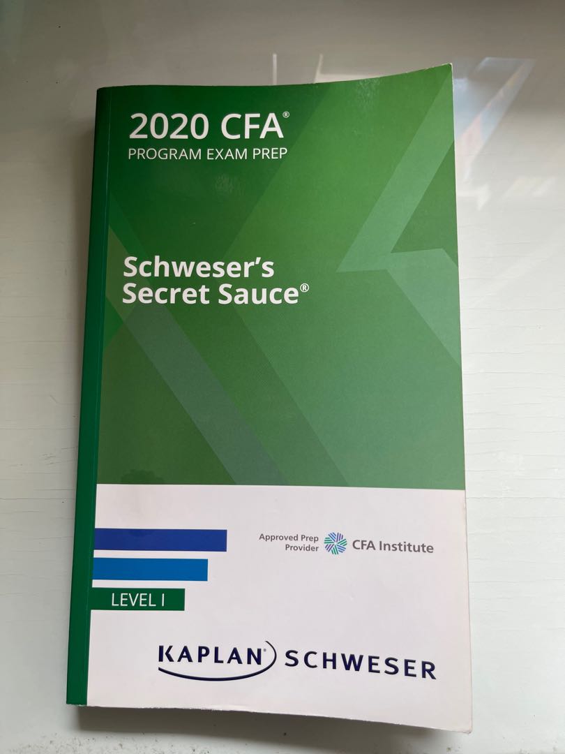 CFA I Schweser's Secret Sauce 2020, Hobbies & Toys, Books & Magazines