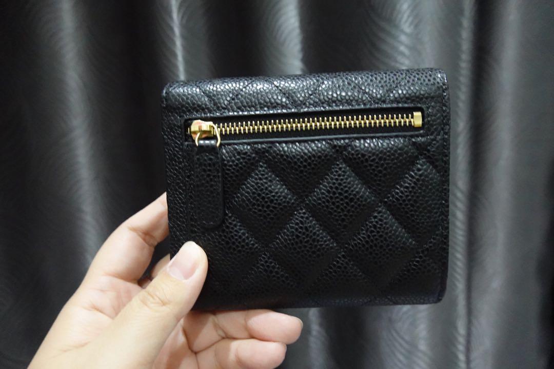 Chanel Classic Small Flap Trifold Wallet in Caviar Leather, Luxury, Bags &  Wallets on Carousell