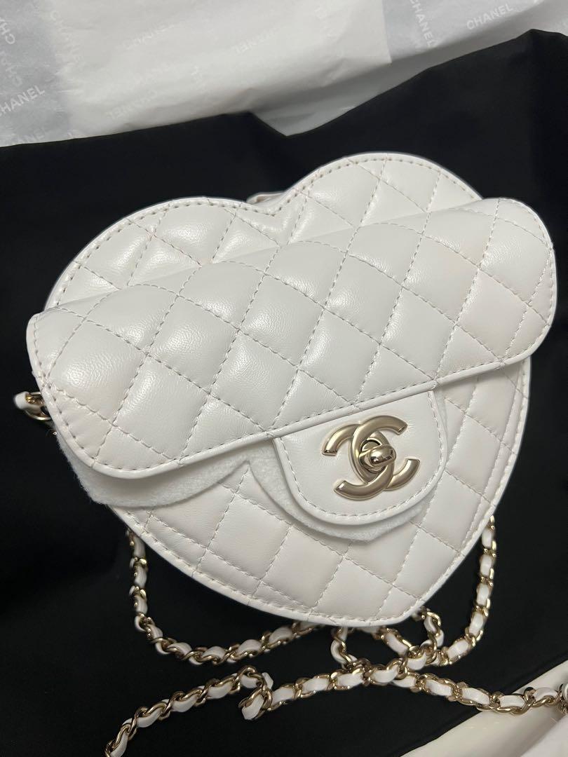 Chanel heart bag(White lambskin with gold hardware)