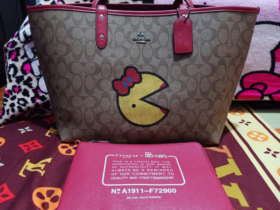 COACH F72900 REVERSIBLE CITY TOTE IN SIGNATURE CANVAS WITH MS. PAC
