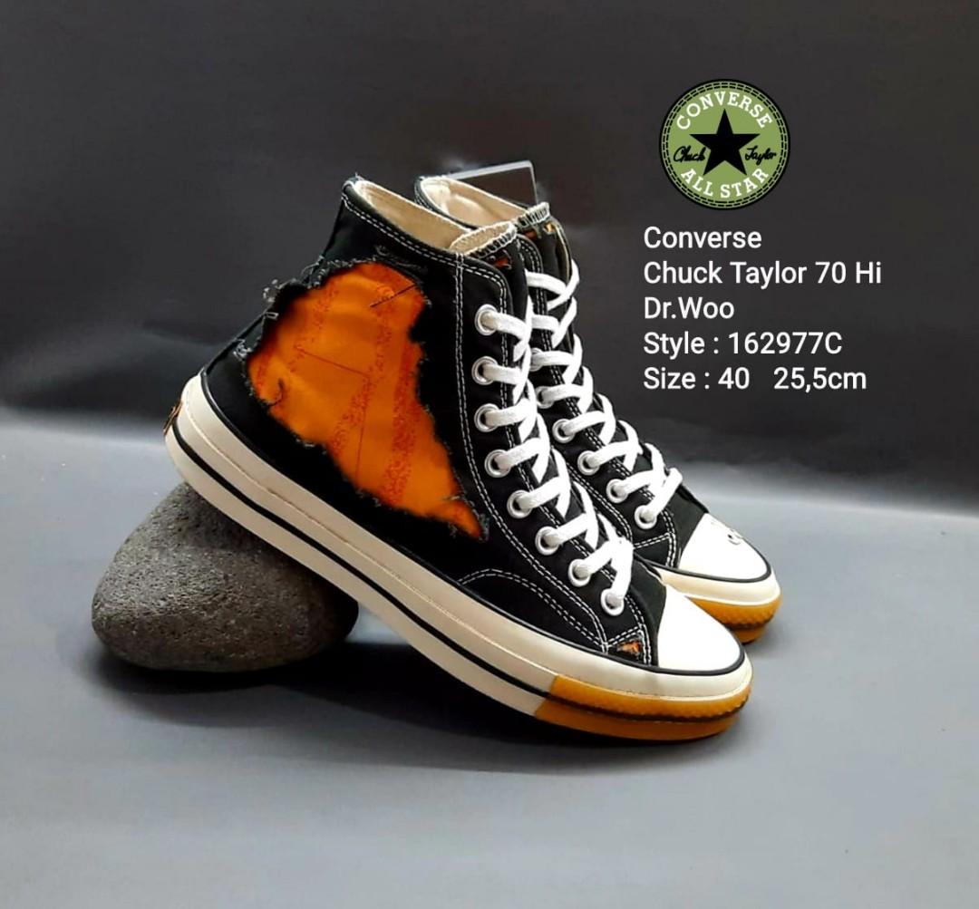 Sepatu Converse 162977C X woo Hi Black Size 40, Fesyen Pria