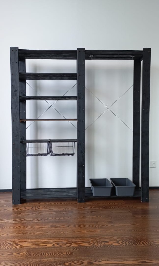 Custom styled IKEA timber shelves., Furniture & Home Living, Furniture