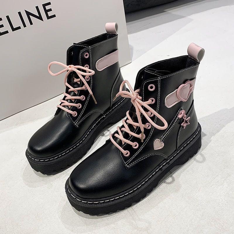 Cute black leather discount boots