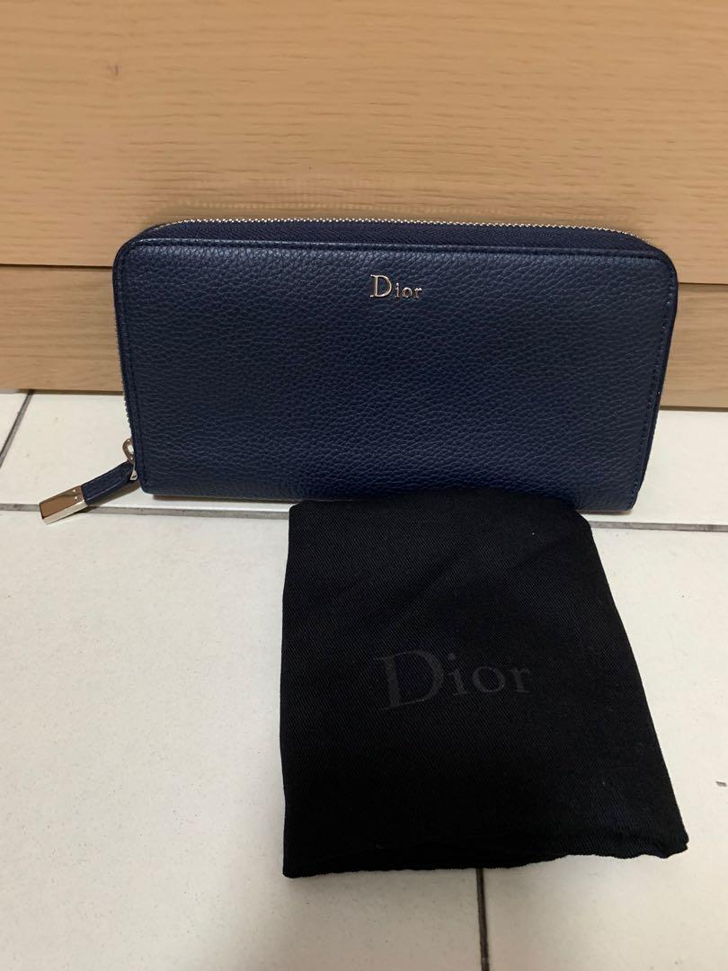 Dior Homme Wallet -Royal Blue Leather w/Bag & Box, New, Beautifully  Chic! Rare !