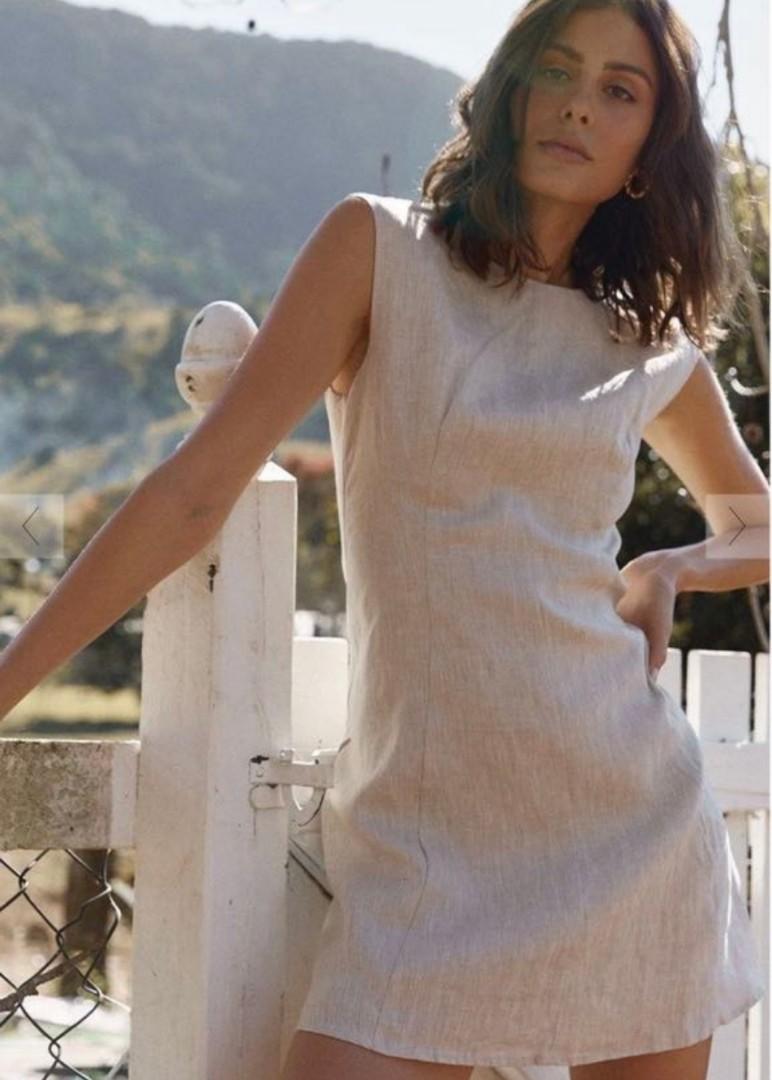 DISSH Eilish Natural Linen Mini Dress 